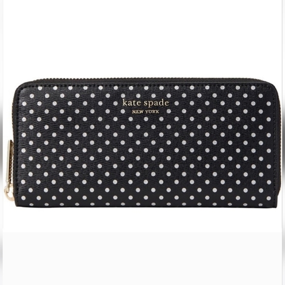 NWT! KATE SPADE NEW YORK SPENCER METALLIC DOT WALLET ♠️ - Picture 3 of 15